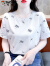 啄木鸟宽松白色短袖t恤女印花小众设计感上衣夏季女装2024新款纯棉体恤 白色 L 建议110-125斤