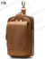 袋鼠（KANGAROO）男士手机腰包穿皮带牛皮工地多功能挂包waist bag 棕色