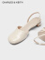 CHARLES&KEITH【SALE】CK1-61720088女士时尚亮面圆头低跟凉鞋 粉白色Chalk 37