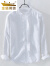 金盾（JINDUN）小清新立领棉麻衬衫男士休闲简约长袖宽松薄款透气青年亚麻衬衣男 灰色 4XL
