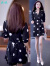 央妮雪纺套装女2024夏季新款气质阔腿短裙裤薄款时髦洋气连衣裙两件套 桔色 M