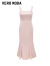 VEROMODA连衣裙2024早春新款优雅时尚方领鱼尾裙设计感纯色约会玫瑰 A17米子粉色 155/76A/XS