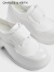 CHARLES&KEITHCK1-80920029时尚魔术贴厚底乐福鞋女 White白色 40