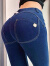 对德网红同款紧身弹力低腰蜜桃臀提臀牛仔裤女运动长裤健身性感翘臀裤 浅蓝色 S