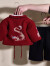 迪士尼（Disney）男童唐装冬季中国风宝宝拜年服婴儿三件套新年装儿童喜庆汉服 红色 80