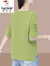 啄木鸟纯·.棉短袖t恤女2023夏季新款宽松大尺码洋气短款半袖小个子上衣 果绿色 M(建议100斤以内)