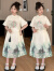 迪士尼（Disney）汉服女童国风裙子夏季2024新款儿童新中式汉服套装小女孩古风纱裙 图片色 150cm