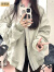 彩姿语美式hiphop飞行员夹棒球服女春秋ins设计感小众vintage外套 K-灰色外套（加绒加厚） S_70-85斤