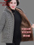 俞兆林 中老年女装冬装妈妈装棉服四五十岁棉衣夹棉格子外套大码女装 黑白 XL（90-110斤）