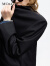 MO&Co.2024春新品高比例绵羊毛垫肩廓形长款大衣外套MBD1OVC006 黑色 S/160