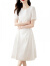 皮尔卡丹（pierre cardin）设计感名媛淑女风连衣裙女2024夏季新款休闲高腰显瘦宽松洋气裙子 白色 M