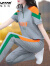 啄木鸟跑步运动服套装女夏季中年宽松休闲半拉链两件套薄 灰色 M 建议80-95斤