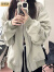 彩姿语美式hiphop飞行员夹棒球服女春秋ins设计感小众vintage外套 K-灰色外套（加绒加厚） S_70-85斤