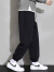 NASA GISS运动束脚裤男潮流宽松休闲裤纯色卫长裤子 黑色 （165/72A)S 