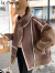 拉夏贝尔（La Chapelle）外套女加绒冬季2023新款韩版时尚小个子宽松棉衣加绒加厚保暖上衣 咖色 M