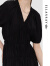 歌力思（ELLASSAY）2024夏季新款法式赫本风优雅V领收腰显瘦黑色连衣裙女EWD352Y0900 经典黑 M