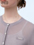 Teenie Weenie小熊针织开衫女2024年夏季新款轻薄微透空调衫针织开衫短外套 灰色 M