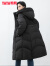 鸭鸭（YAYA）崔范锡韩国设计师羽绒服女长款2023冬季新款连帽休闲保暖外套HS 黑色 155/80A(S)