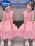 迪士尼（Disney）新中式儿童装女童夏装连衣裙2024新款韩版洋气裙子中大童夏季 粉红色 110 建议4-5岁 建议身高1米