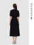 歌力思（ELLASSAY）2024夏季新款法式赫本风优雅V领收腰显瘦黑色连衣裙女EWD352Y0900 经典黑 M