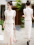 苏洛琳（SULUOLIN）2024年夏季新款连衣裙小个子中式改良旗袍女士套装气质女神范衣服 米白色 M 90-100斤