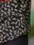 HKCP香港潮牌夏季碎花雪纺衬衫女七分袖洋气时尚小衫减龄女士半袖上衣 黑色长袖 M