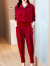 莉纱芙特2024年春季新款中老年女装哈伦裤时尚洋气休闲套装 红色 L 95-105斤
