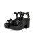 ASH女鞋2024夏季新款ONYX凉鞋羊皮罗马鞋高跟鞋女粗跟露趾凉鞋 黑色 36