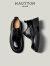 皓顿（HAUT TON）黑色皮鞋男士商务正装2024夏季新款厚底增高鞋西装新郎鞋休闲皮鞋 黑色 40 适合运动鞋41码