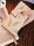 酷奇袋鼠（KUQIDAISHU）2023新款韩版女士钱包长款时尚手拿包镂空树叶拉链搭扣钱包女包包 卡其色