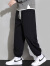 NASA GISS运动束脚裤男潮流宽松休闲裤纯色卫长裤子 黑色 （165/72A)S 