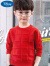 迪士尼（Disney）儿童羊毛衫男童毛衣春秋薄·款男童针织衫套头打底衫长袖上衣男 红色 不加绒 110 身高100-110cm