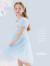 迪士尼女童连衣裙儿童裙子艾莎公主网纱裙小孩蓬蓬裙 X84003蓝色 110cm