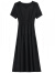 拉夏贝尔（La Chapelle）连衣裙女夏季2024新款气质小黑裙名媛修身显瘦薄款休闲纯色裙子女 黑色 M