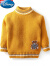 迪士尼（Disney）儿童羊毛衫男童毛衣新款加绒加厚毛衣线衣套头针织衫女童宝宝上衣 黄色 73 建议66身高以内