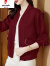 皮尔卡丹短外套女士装早春秋季2024年新款小个子风衣夹克时尚上衣 酒红色 M (95-105斤)