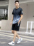 老者（LAOZHE）短袖t恤男士大码2024夏季新款速干透气胖子套装运动跑步健身上衣 绿色 4XL(建议165-185斤)