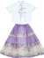 迪士尼女童马面裙短款夏季公主裙小女孩唐装中国风短袖新款儿童汉服套装 图片色 90cm