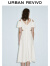 UR2024夏季新款女装都市魅力肌理感镂空V领连衣裙UWG740080 本白 M