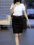 歌温妮广州十三行短袖女2024夏季新款潮流遮肉显瘦短袖T恤牛仔半身裙套 单件黑色上衣 S 80-95斤