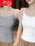 浪莎（LangSha）莫代尔冰丝小吊带背心女士内搭夏季外穿短款性感美背白色打底上衣 黑色 M 适合80 110斤