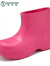 啄木鸟夏季新款雨鞋玫红色时尚款女式漂亮防水靴下雨天外穿防滑胶鞋 玫红色 36-37