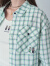 Teenie Weenie小熊2024年夏季新款格纹衬衫时尚学院风长袖衬衣女士 绿色 165/M