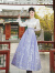 茵杜马面裙全套新中式连衣裙2024新款汉服女装中国风改良旗袍裙子 505 白上衣 XS