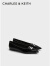 CHARLES&KEITH【SALE】金属饰时尚尖头平跟单鞋船鞋女CK1-70900471 Black Boxed黑色 37