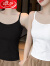 浪莎（LangSha）莫代尔冰丝小吊带背心女士内搭夏季外穿短款性感美背白色打底上衣 黑色 M 适合80 110斤