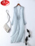 浪莎（LangSha）中国风七分袖女中长款开衫披肩复古外搭刺绣薄旗袍外套 白色6191 M90115斤