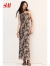 H&M女装2024夏季新款绑系肩带网纱连衣裙1216832 米色/图案 170/116