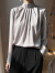 拉夏贝尔（La Chapelle）衬衫女春秋2024新款气质纯色设计感小众衬衣时尚女装长袖上衣小衫 白色 M85-100