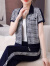 宾迪豹（BINDIBAO）沛柔时尚休闲运动套装女装套装夏韩版洋气开衫气质显瘦短袖 宝蓝色 M(80斤-100斤)